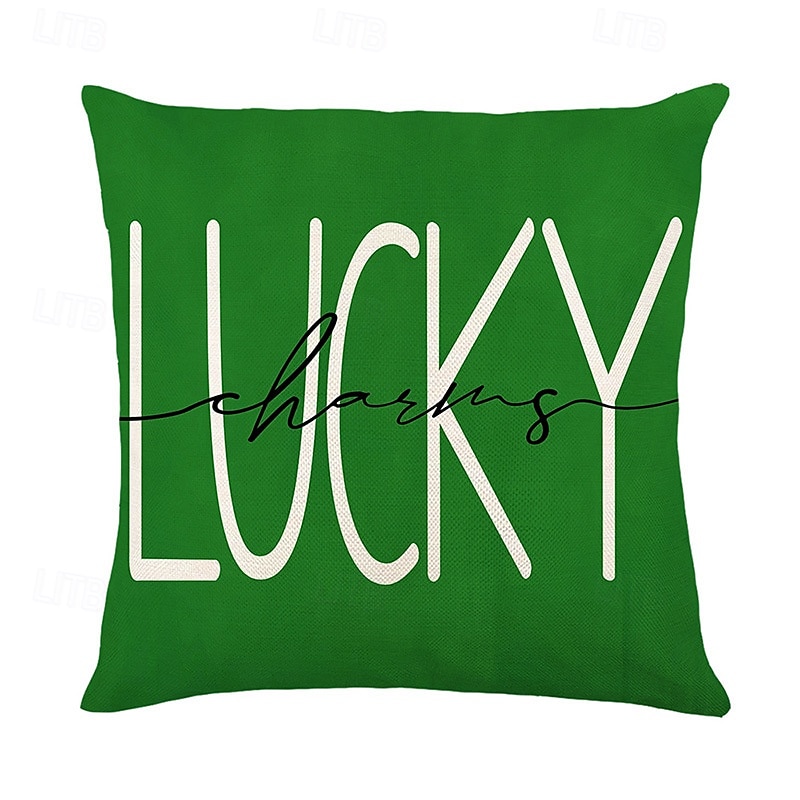 dekorativa slängkuddar fodral saint patrick's day 1 st shamrock mjukt fyrkantigt kuddfodral örngott för sovrum vardagsrum soffa soffstol 2025 - $12.99 –P11