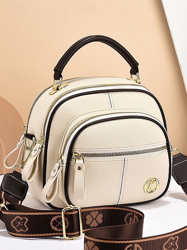 borsa a tracolla da donna in similpelle rossa con tracolla regolabile, più scomparti con cerniera e design compatto: perfetta per lavoro, viaggi e uso quotidiano del 2025 a $34.99 –P8