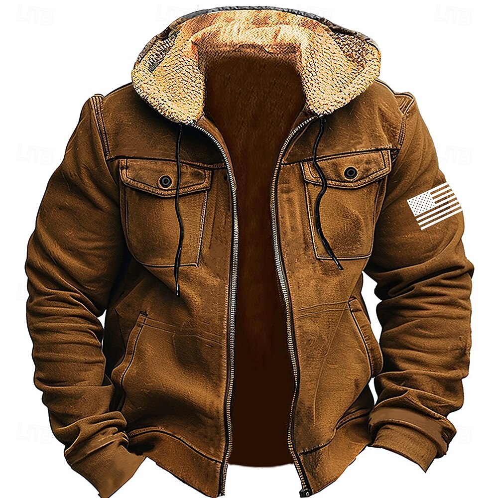 Men's Deer Fleece Hoodies Hoodie Hooded Sweatshirt Hooded Fashion 3D Print Holiday Hunting Blue Brown Zipper Pocket Fall Winter Designer 2025 - $42.99 –P5