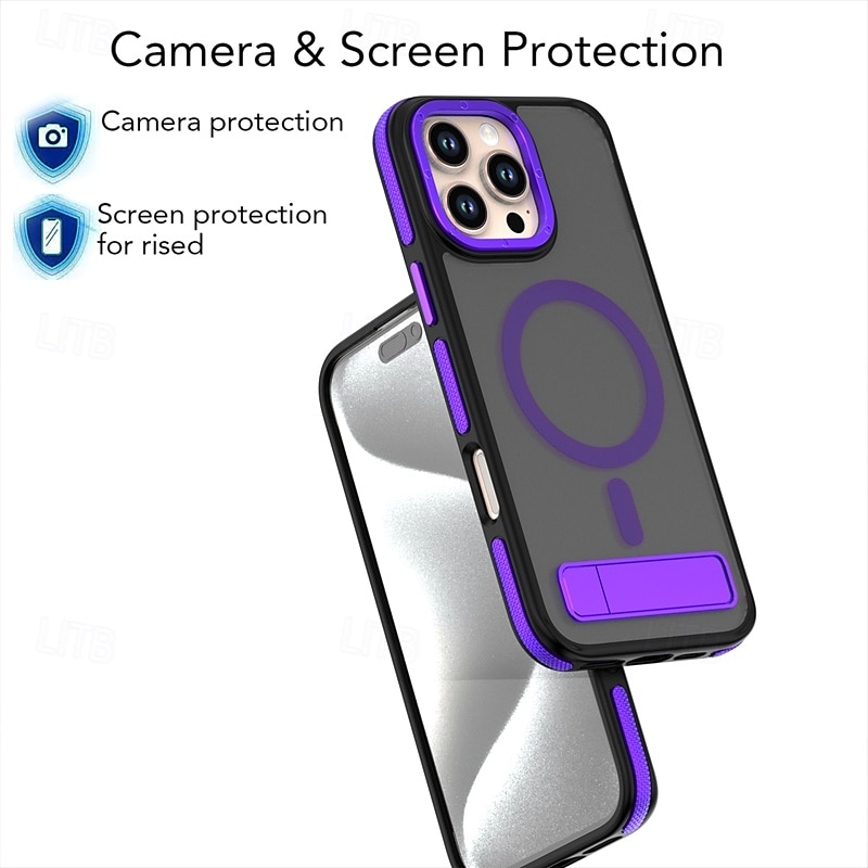 2025年 電話 ケース 用途 iPhone 16 Pro Max プラス iPhone 15 プロマックスプラス iPhone 14 Pro Max Plus バックカバー スタンド付き 磁石バックル 耐衝撃 レトロ風 PC シリコーン  コレクション – $21.99 –P12
