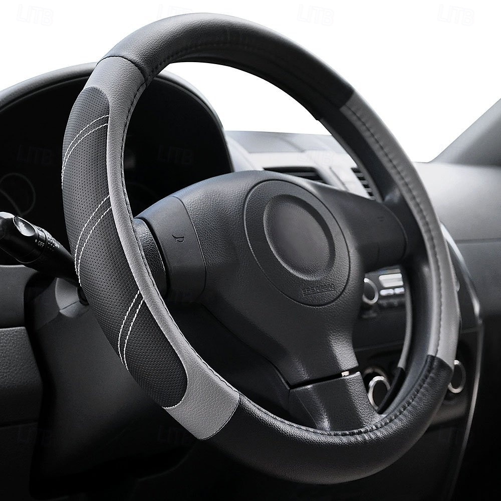 Elantrip Sport Leather Steering Wheel Cover 14 1/2 inch to 15 inch Universal Padded Soft Grip Breathable Anti Slip Odorless 2025 - $22.99 –P2