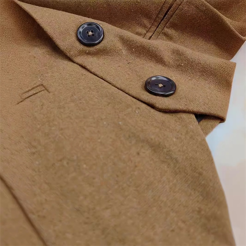 Men's Vest Gilet Vacation Daily Date Fashion Casual Spring & Fall Buttons Pocket Polyester Comfortable Plain Single Breasted One-button Lapel Regular Fit Khaki Vest 2025 - $39.99 –P4