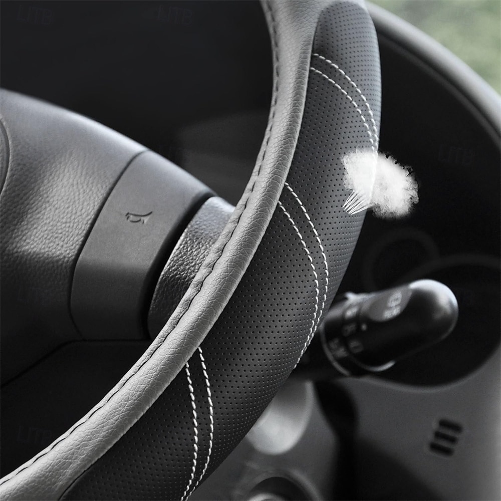 Elantrip Sport Leather Steering Wheel Cover 14 1/2 inch to 15 inch Universal Padded Soft Grip Breathable Anti Slip Odorless 2025 - $22.99 –P8