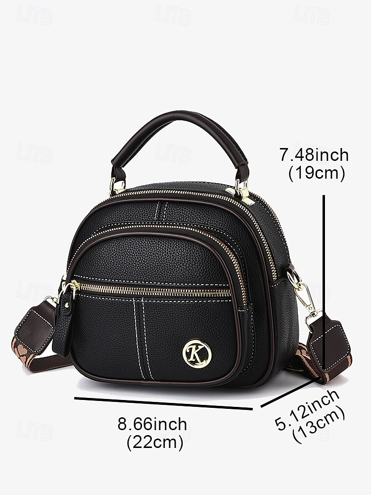 Women's Red Faux Leather Crossbody Bag with Adjustable Strap, Multiple Zipper Compartments, and Compact Design – Perfect for Work, Travel, and Daily Use 2025 - $34.99 –P8