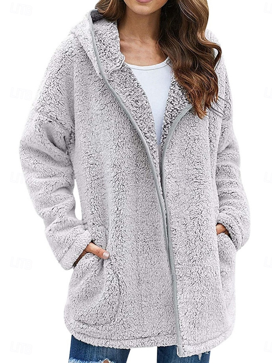 Per donna Cappotto invernale Giacca invernale Giacca in pile Esterno Strada Giornaliero Autunno Inverno Standard Cappotto Standard Tenere al caldo Traspirante Contemporaneo Moda Giacca Manica lunga del 2025 a $26.99 –P1