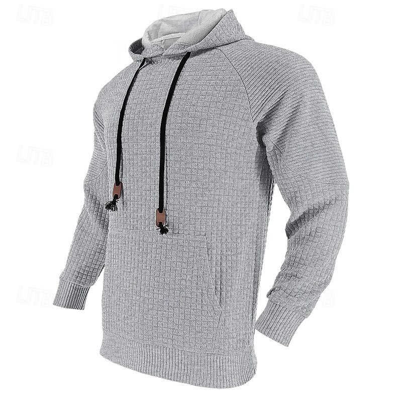 Herr Huvtröja Svart Vit Kaki Ljusgrå Mörkgrå Huva Slät Framficka Strukturerad Sport & Utomhus Dagligen Helgdag Polyester Streetwear Grundläggande Ledigt Vår & Höst Kläder Pull Tröjor Långärmad 2025 - $24.99 –P19