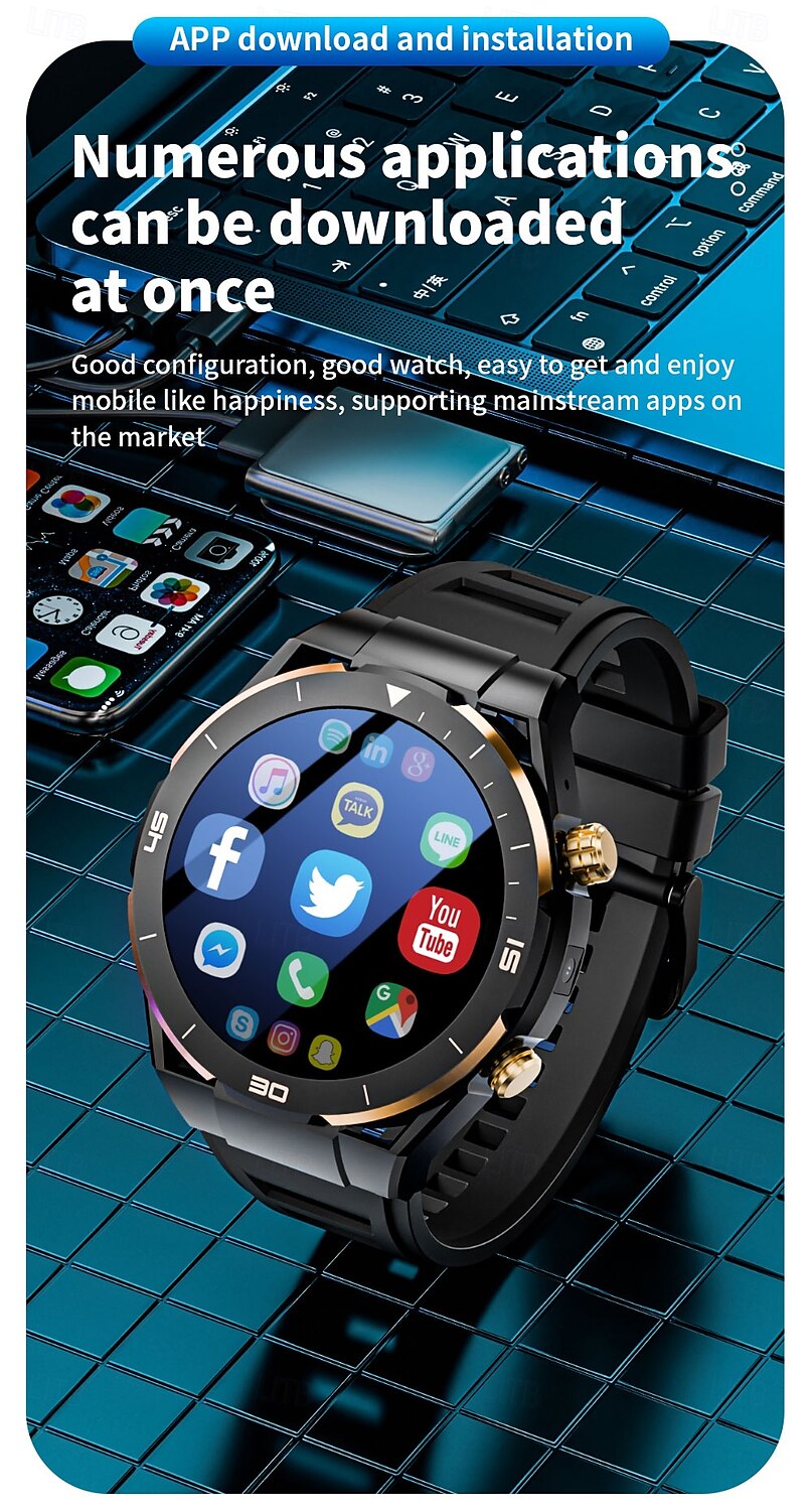 iMosi PG888 Android Smart Watch Men 2G/32G Storage HD Dual Camera NFC 2G 4G SIM Card WIFI Wireless Fast Internet Access Eurasian version 2025 - $137.79 –P15