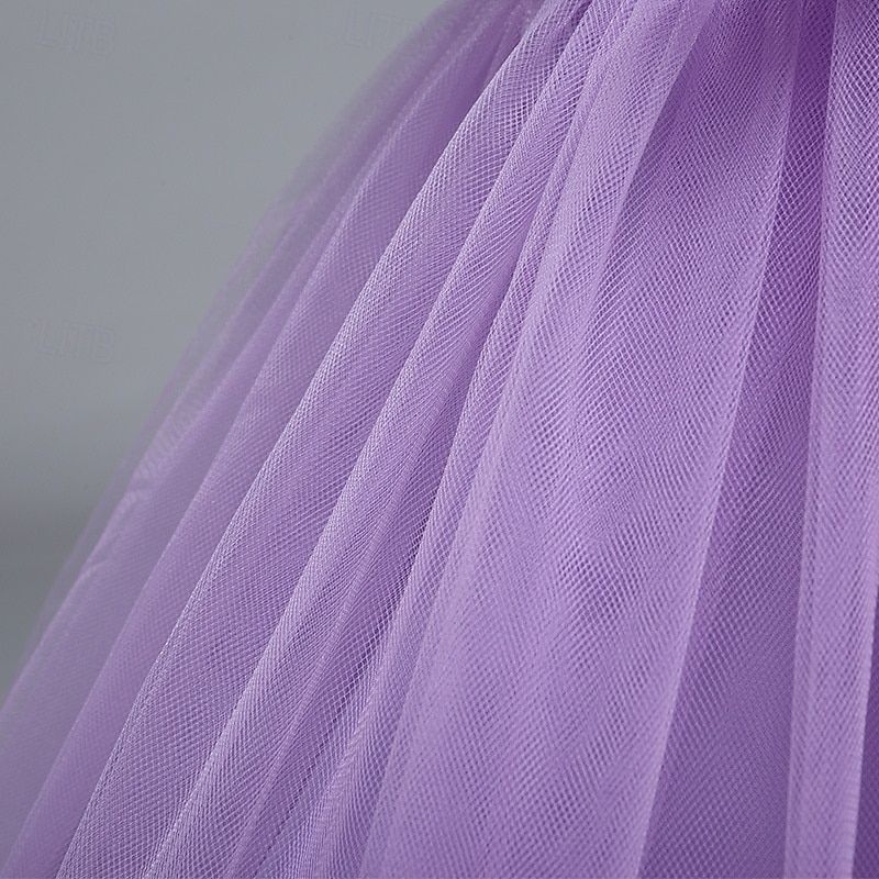 Abito da damigella d'onore bambina bambini Da ragazza Abito da principessa Prestazioni Matrimonio Feste Elegante Bellissimo Retato Tinta unica Senza maniche Girocollo Grigio Rosso bordeaux 4 anni + del 2025 a $35.99 –P10