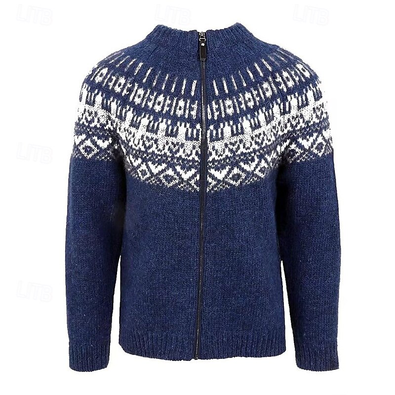Herren Strickjacke Kurzer Pullover Zip Pullover Reißverschluss Strickpullover Gerippt Stricken Normale Oberteile Patchwork Tasche Farbblock Ständer Modisch Klassisch Urlaub Freizeitskleidung 2025 - $41.99 –P5