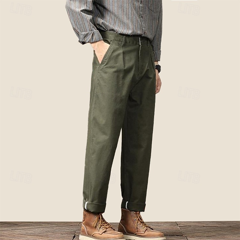 Per uomo Joggers Pantaloni a carota affusolati Tasca Tinta unica Lunghezza intera All'aperto Vacanza Feste Vacanza Vintage CachiA Nero Micro-elastico del 2025 a $44.99 –P2