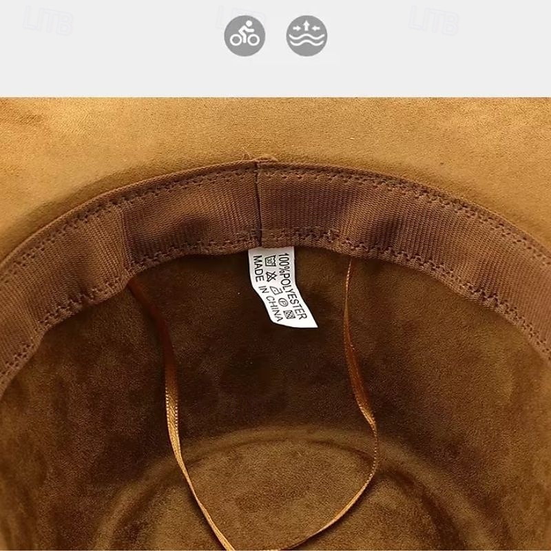 Herre Solhatt Cowboyhatt Fedora Trilby-hatt Svart Kamel Ull Gammeldags stil Mote 18. århundre delstaten Texas Daglig Temafest Ensfarget / vanlig farge Solkrem Cosplay 2025 - $22.99 –P1