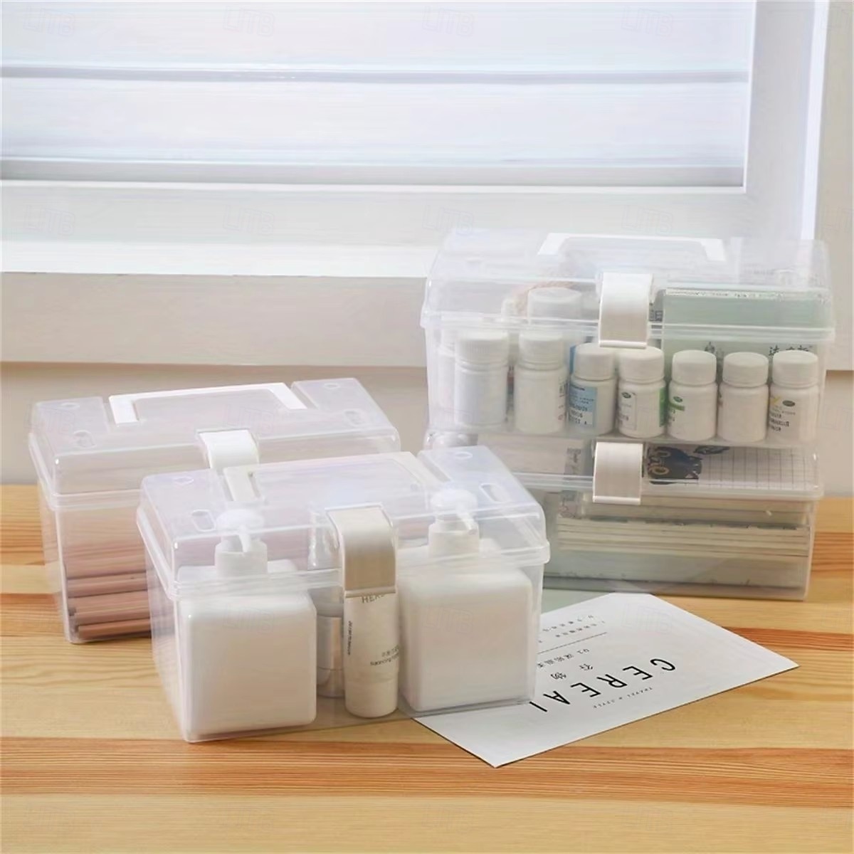 huishoudelijke doorzichtige opbergdoos desktop plastic organizer box hand opbergdoos kleine doos organizer box medicijndoos opbergdoos multifunctionele doorzichtige plastic opbergdoos voor desktop 2025 - $4.99 –P8