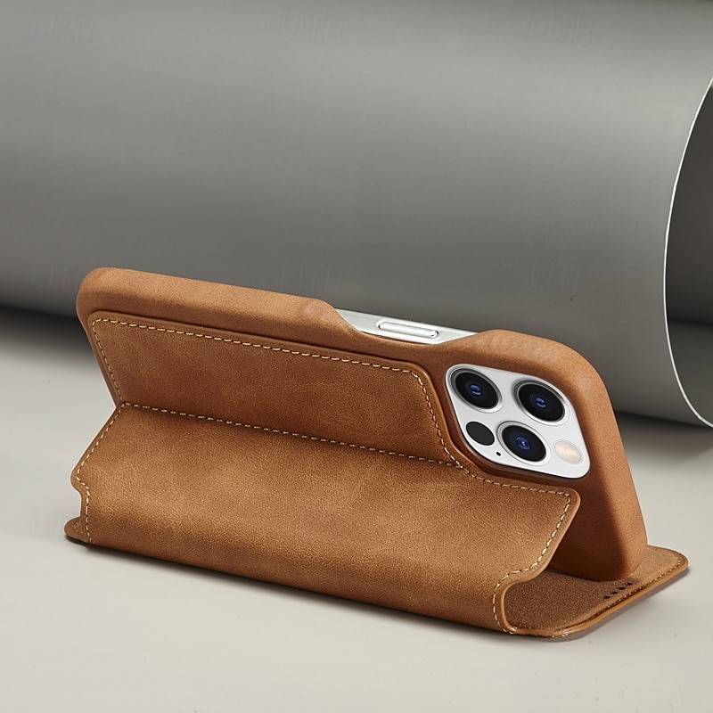 Custodia per telefono per iPhone 16 Pro Max Plus iPhone 15 Pro Max Plus iPhone 14 13 12 11 Pro Max Plus Mini Cover flip con slot per schede anti-caduta retrò TPU pelle PU del 2025 a $19.99 –P7
