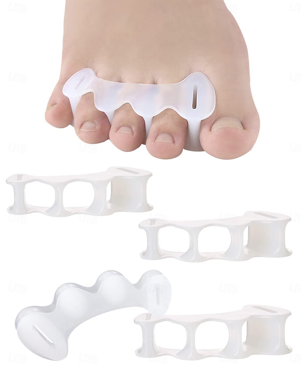 2 paia di separatori per dita dei piedi, distanziatori per dita dei piedi per donne e uomini per correggere l'alluce valgo, alleviare il dolore ai piedi, allineamento del piede, raddrizzatori per dita del 2025 a $11.49 –P1