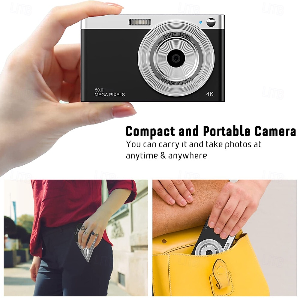 4k digitale camera video camcorder 50mp 2.88inch ips scherm autofocus 16x zoom anti-shake gezichtsdetectie glimlach capture 2025 - $79.99 –P7