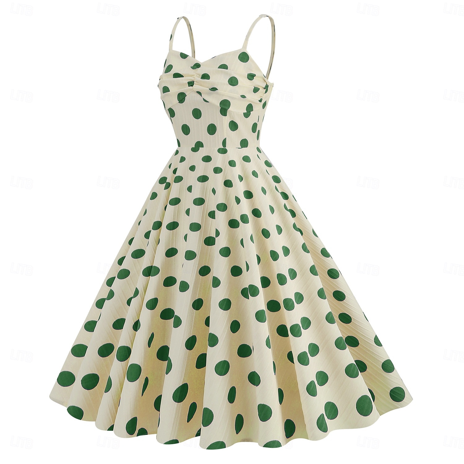 Retro Vintage 1950er Rockabilly Knielang Kleid Swing-Kleid Ausgestelltes Kleid Spaghetti-Träger Tupfen Kariert / Gingham A-Linie Damen Karneval Urlaub Alltagskleidung Junggesellinnenabschiedsparty 2025 - $34.99 –P18