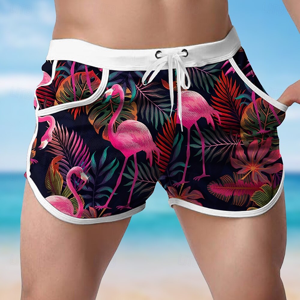 Homens Animal Flamingo Tropical Shorts de Natação Bermuda de Surf Calção de Banho Cintura Média Moda Designer Surf Feriado Praia Bolsos Com Cordão Cintura elástica Designer Roupa de 2025 por $19.99 –P2