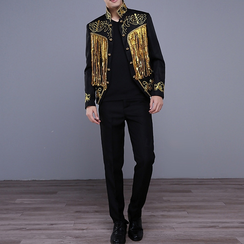 Retro Vintage 1980s Pants Outfits Suits & Blazers Prince Aristocrat Sequins Jacquard Fancy Dress Men's Halloween Carnival Masquerade Party Performance Pride Parade Adults' Coat Pants 2026 - $69.99 –P3