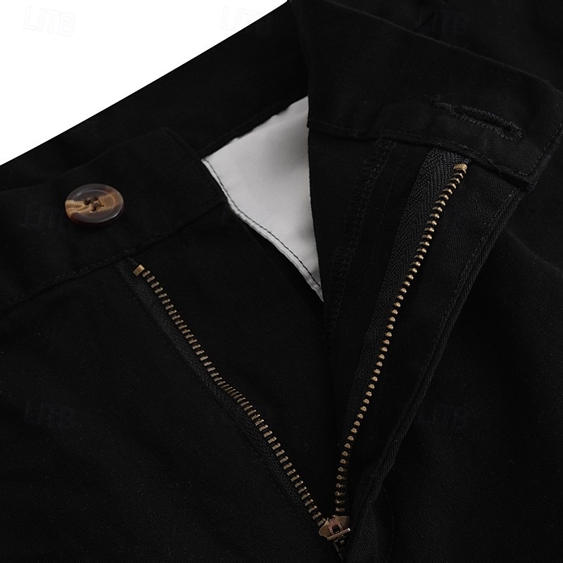 Herren Hose Hosen Chinesisch Chino Chino Hosen Freizeithose Knopf Vordertasche Glatt Komfort Weich Geschäft Täglich Ausgehen Modisch Strassenmode Hellkaki Schwarz Mikro-elastisch 2025 - $28.99 –P10