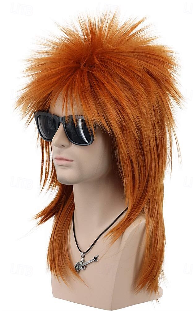 Men and Women Long Straight Wig 70s 80s Rocker Punk Rock Disco Mullet Wig For Carvinal Halloween Wigs 2025 - $19.49 –P2