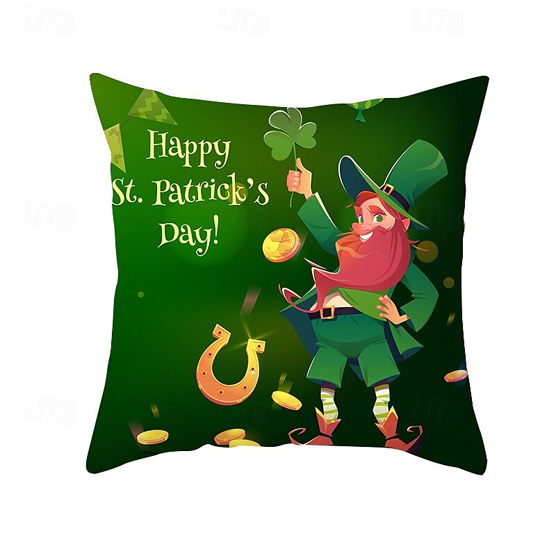 husă de perne decorativă ziua Sfântului patrick 1 bucată shamrock husă de pernă pătrată moale față de pernă pentru dormitor living canapea canapea scaun 2025 - $12.99 –P19