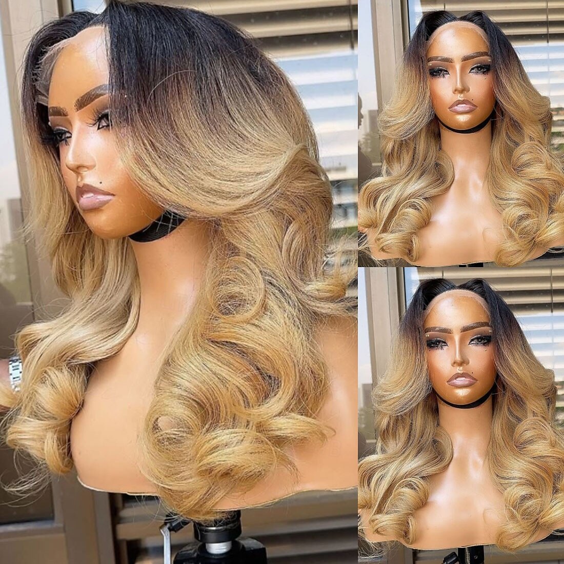 Perruque Cheveux vierges non transformés Fermeture 5x5 13x4 devant en dentelle Cheveux Brésiliens Ondulé Blond Multicolore Partie libre Femme Densité 130% 150% Cheveux Colorés Ligne de Cheveux de 2025 ? $235.69 –P3