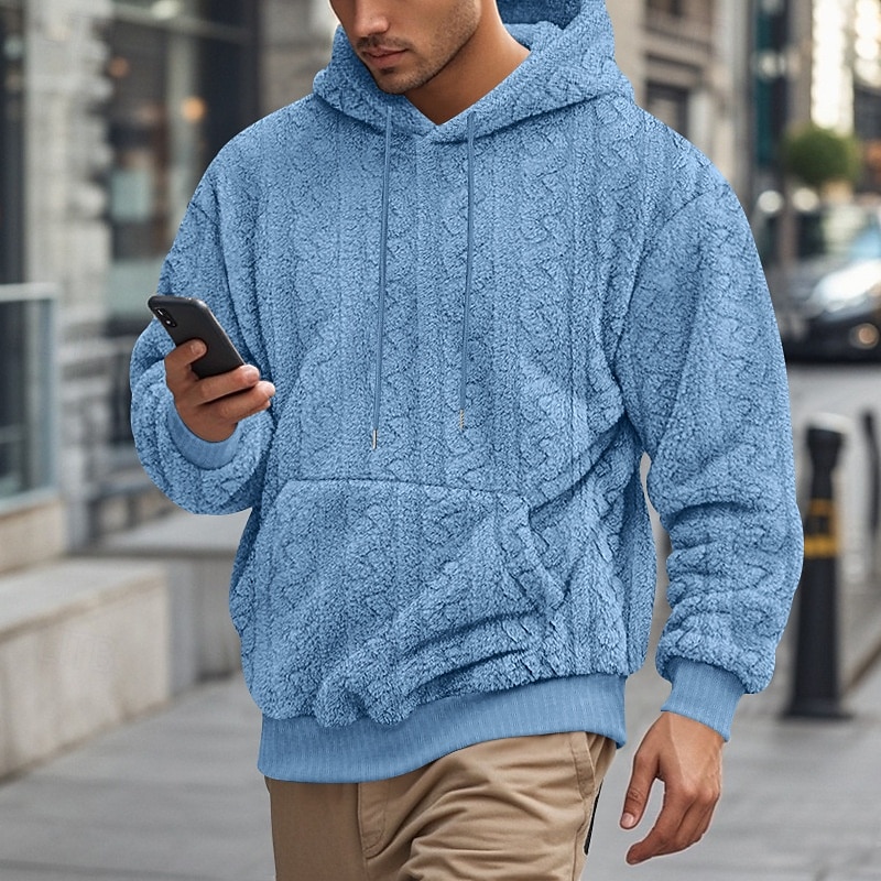 Per uomo Felpa con cappuccio Felpa con cappuccio in pile Aalbicocca Nero Blu Marrone Grigio Con cappuccio Liscio Jacquard Tasche Sportivo Giornaliero Per eventi Poliestere Streetwear Essenziale del 2025 a $26.99 –P11