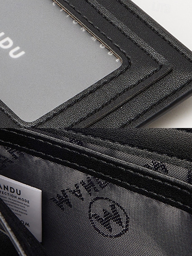 2025年 男性用 RFID ブロック フェイクレザー 二つ折り財布、カジュアルや普段使いに最適なスリムでスタイリッシュなデザイン、ブラック ブルー グレー  コレクション – $11.99 –P7