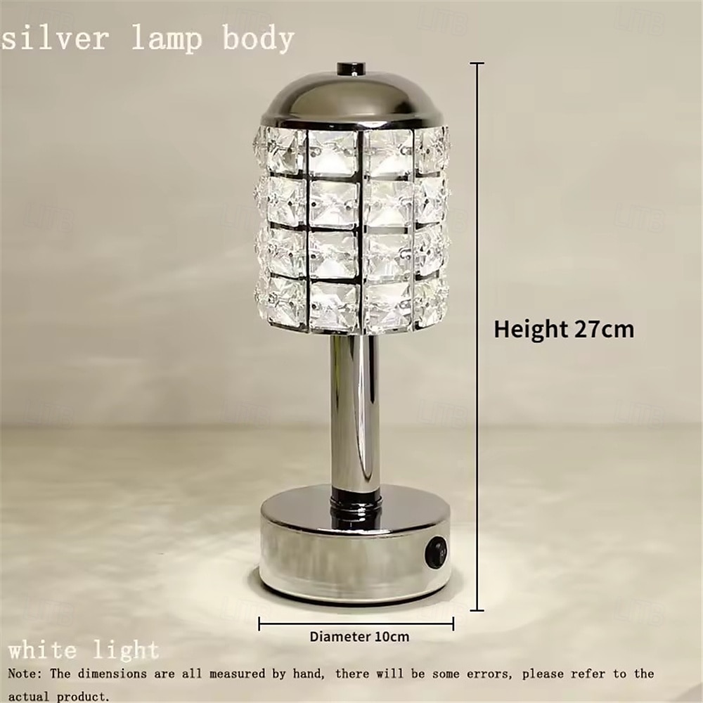 2025年 ゴールド LED クリスタル テーブル ランプ - 温白色のモダンなミニマリスト USB 充電式ベッドサイド ランプ &寝室、カフェ、レストランの装飾に適したデュアルカラー温度  コレクション – $50.99 –P2