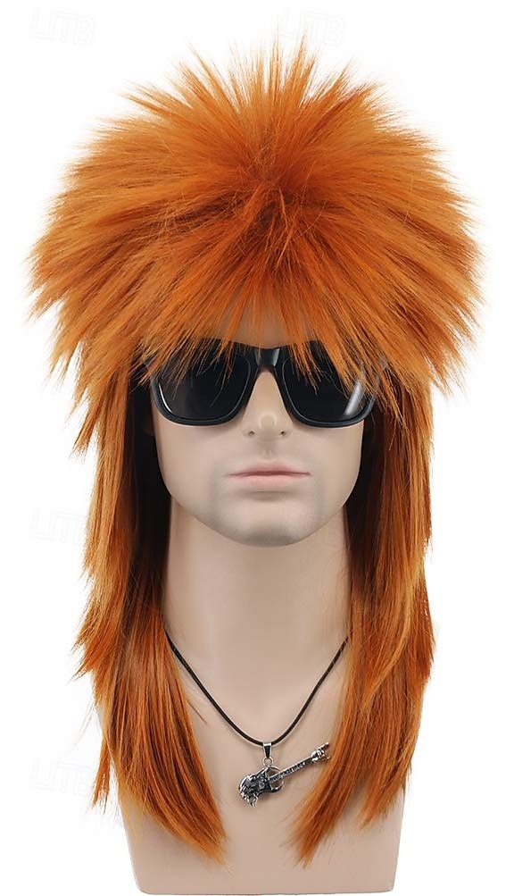 Men and Women Long Straight Wig 70s 80s Rocker Punk Rock Disco Mullet Wig For Carvinal Halloween Wigs 2025 - $19.49 –P1