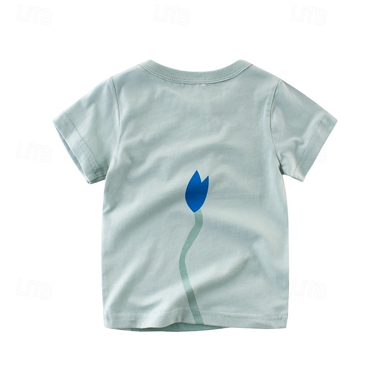 Multipack 3st Pojkar Rund hals Kort ärm Grå+Gul+Grön T-shirt T-tröja Mönster Grafisk Semester Dagliga kläder 100 % bomull Vår & sommar 2025 - $22.99 –P3