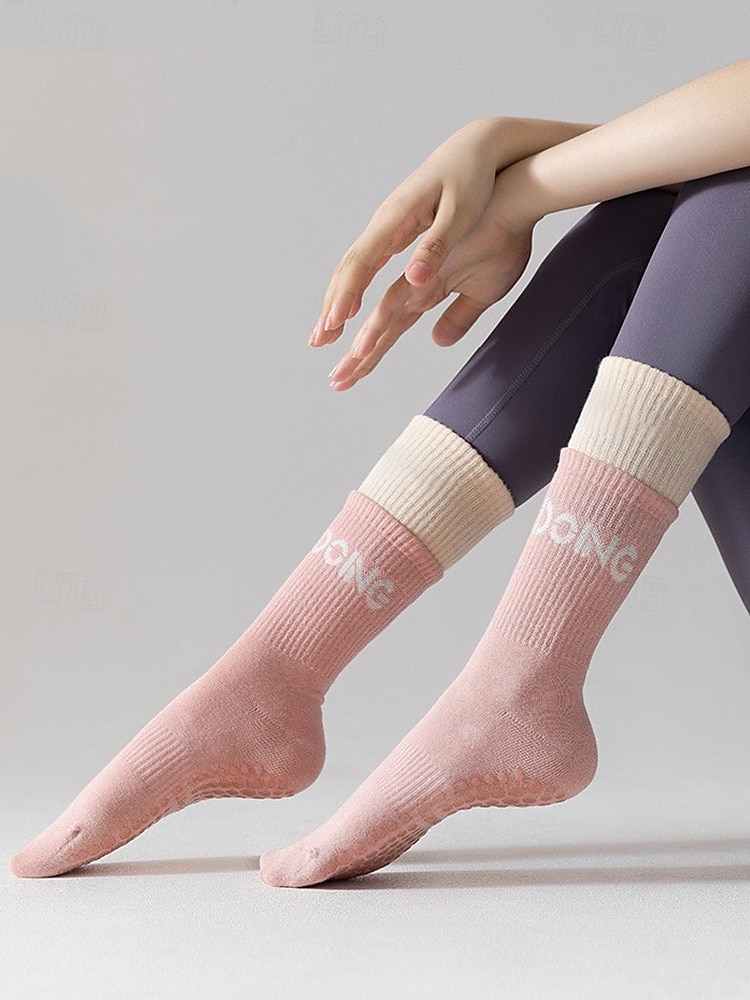 Women's Non-Slip Thermal Yoga Socks - Soft Stretch Knit Crew Socks for Winter Sports, Fitness, and Indoor Workouts 2025 - $7.99 –P1