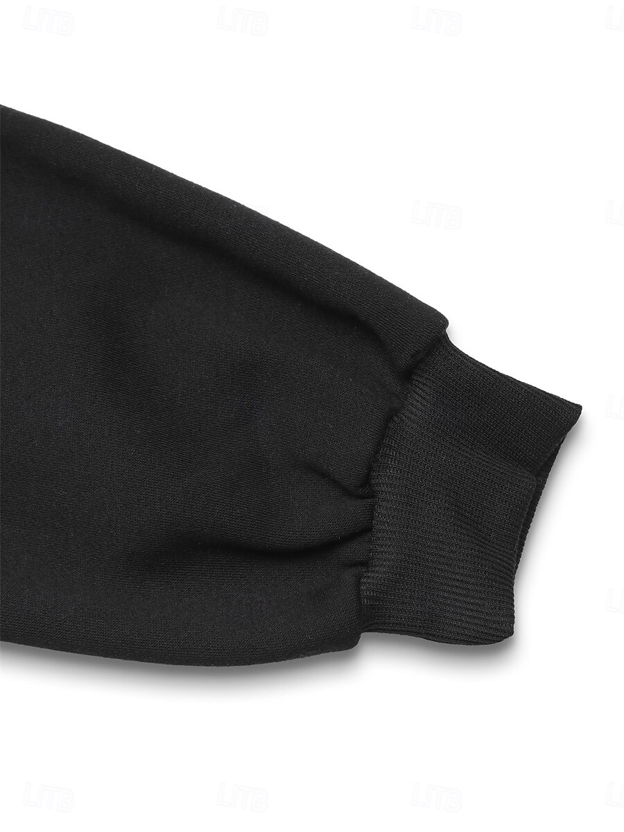Per donna Di tendenza Informale Manica lunga Girocollo Top regolari Strada Informale Sport Collage Nero Autunno Inverno del 2025 a $35.99 –P7