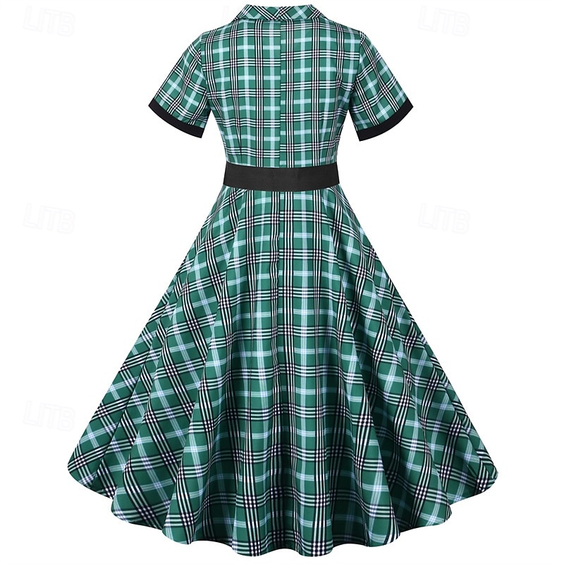 Elegant klasické 1950 Rochii Plisat Linia -A Pentru femei ziua îndragostiților Evenimente / Petrecere Dată Petrecere ceai Adulți Rochie Primavara vara 2025 - $24.99 –P9