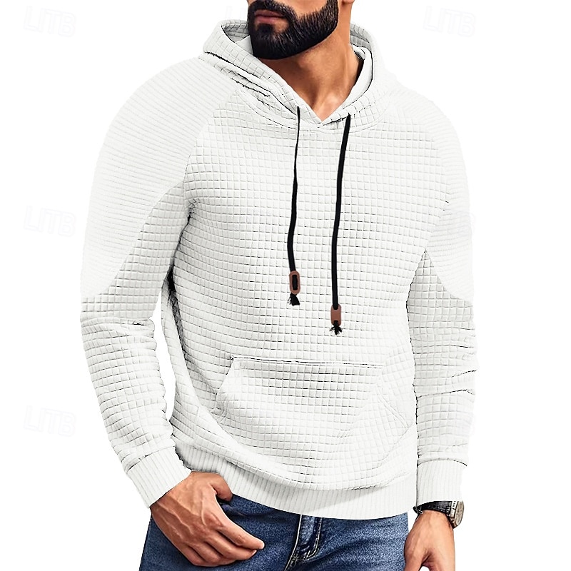 Herr Huvtröja Svart Vit Kaki Ljusgrå Mörkgrå Huva Slät Framficka Strukturerad Sport & Utomhus Dagligen Helgdag Polyester Streetwear Grundläggande Ledigt Vår & Höst Kläder Pull Tröjor Långärmad 2025 - $24.99 –P9
