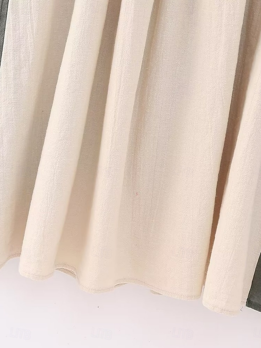 Dam Mini klänning Vardagsklänning A linjeklänning Boho-klänning bohemliv Ledigt Semester Dagligen Normal Blommig 3/4 ärm V-hals Beige Vår Höst 2025 - $42.99 –P12