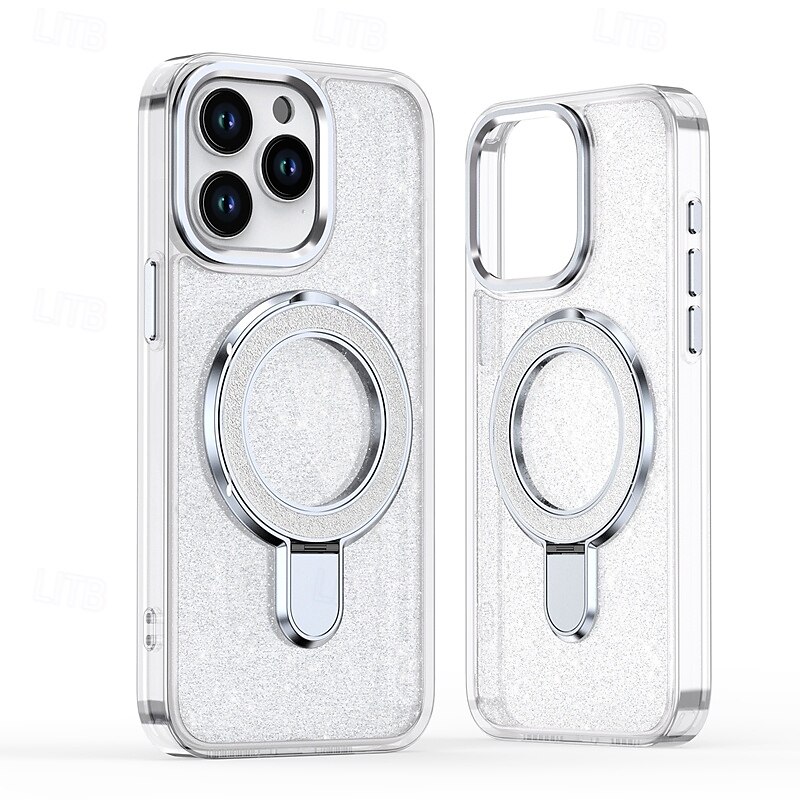 телефон Кейс для Назначение iPhone 16 Про Макс Плюс Айфон 15 Про Макс Плюс iPhone 14 13 12 Pro Max Plus Кейс на заднюю панель со стендом Блеск Блеск Блестящий Защита от удара Ретро ПК Силикон 2025 - $20.99 –P8