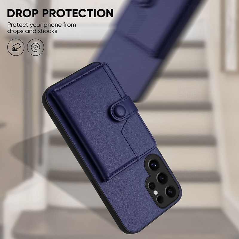 Phone Case For Samsung Galaxy S24 S24 Ultra Plus S24 FE S23 S23 Ultra S23 Plus S22 S22 Plus Ultra S21 FE A55 5G Back Cover with Stand Holder Card Slot Shockproof Retro TPU PU Leather 2025 - $16.99 –P11