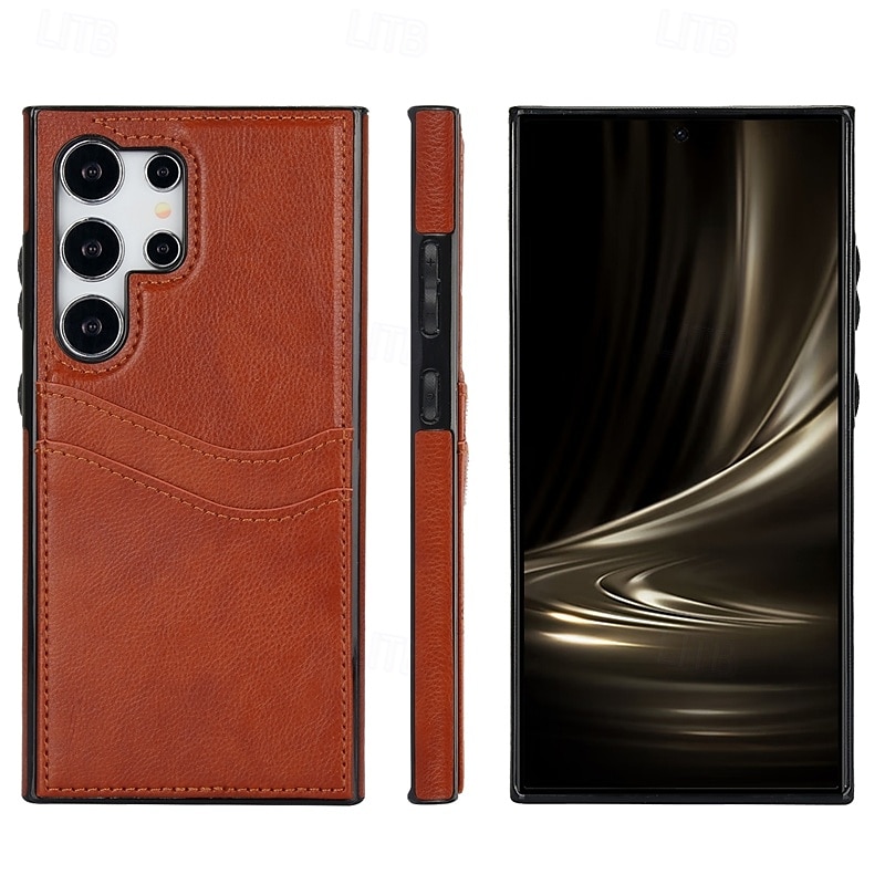 Puhelinlokero Samsung Galaxy S24 Ultra S24 Plus S24 S24 FE S23 S23 Ultra S23 Plus S22 S22 Plus Ultra A55 5G takakansi korttipaikka iskuja kestävä retro TPU PU nahka 2025 - $16.99 –P7