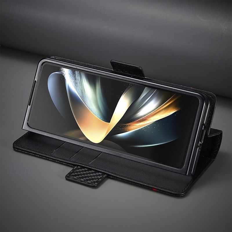 Phone Case For Samsung Galaxy Z Fold 6 Z Fold 5 Z Fold 4 Z Fold 3 Flip Cover with Stand Holder Card Slot Shockproof Retro TPU PU Leather 2025 - $17.99 –P16
