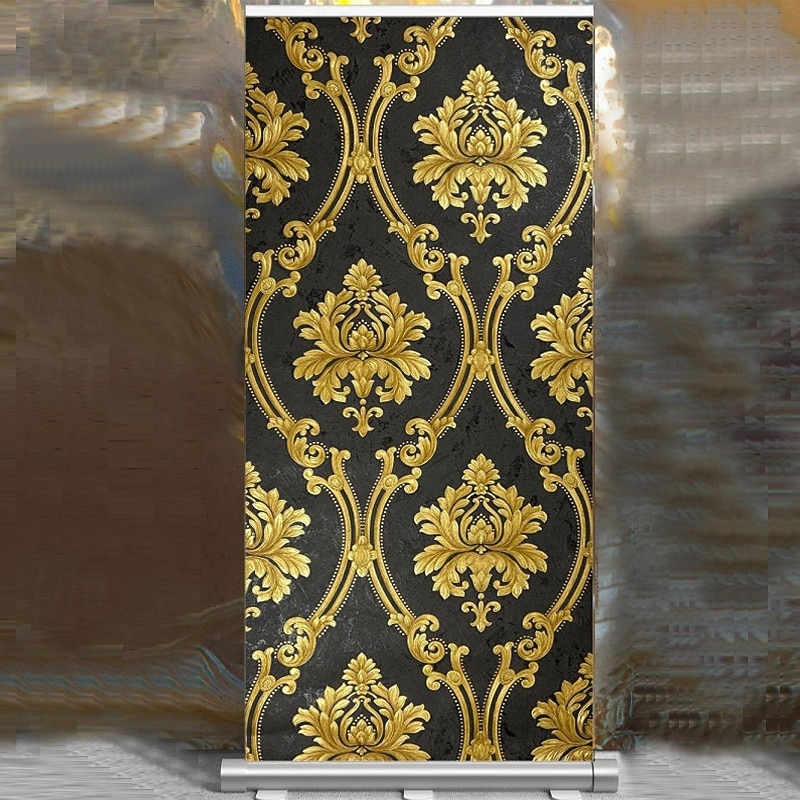 1 rulle 3d europeisk damast icke självhäftande tapet präglad sovrum sänggavel vardagsrum bakgrund väggdekoration vattentät tapet 950x53cm/374x20.87inch 2026 - $47.99 –P15