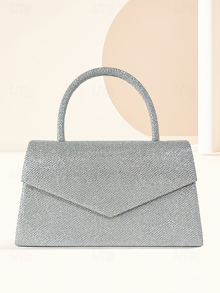 Dames Koppeling Avondtasje Schoudertassen Klep tas Polyesteri Feest Bruiloft Ketting Grote capaciteit Multi-dragen Effen Kleur Zilver Zwart Lichtbruin 2025 - $24.99 –P10