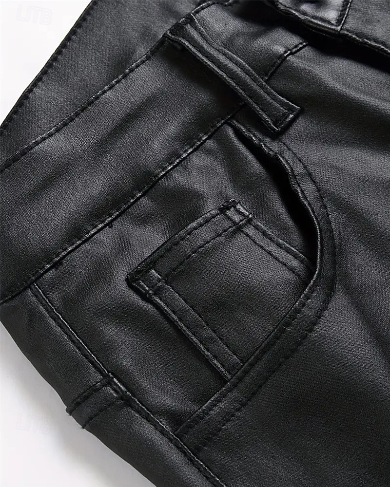 Homens Calças cônicas Calças Lederhosen Botões Bolsos Tecido Conforto Ao ar livre Diário Moda Casual Preto Micro-Elástica de 2026 por $24.99 –P8