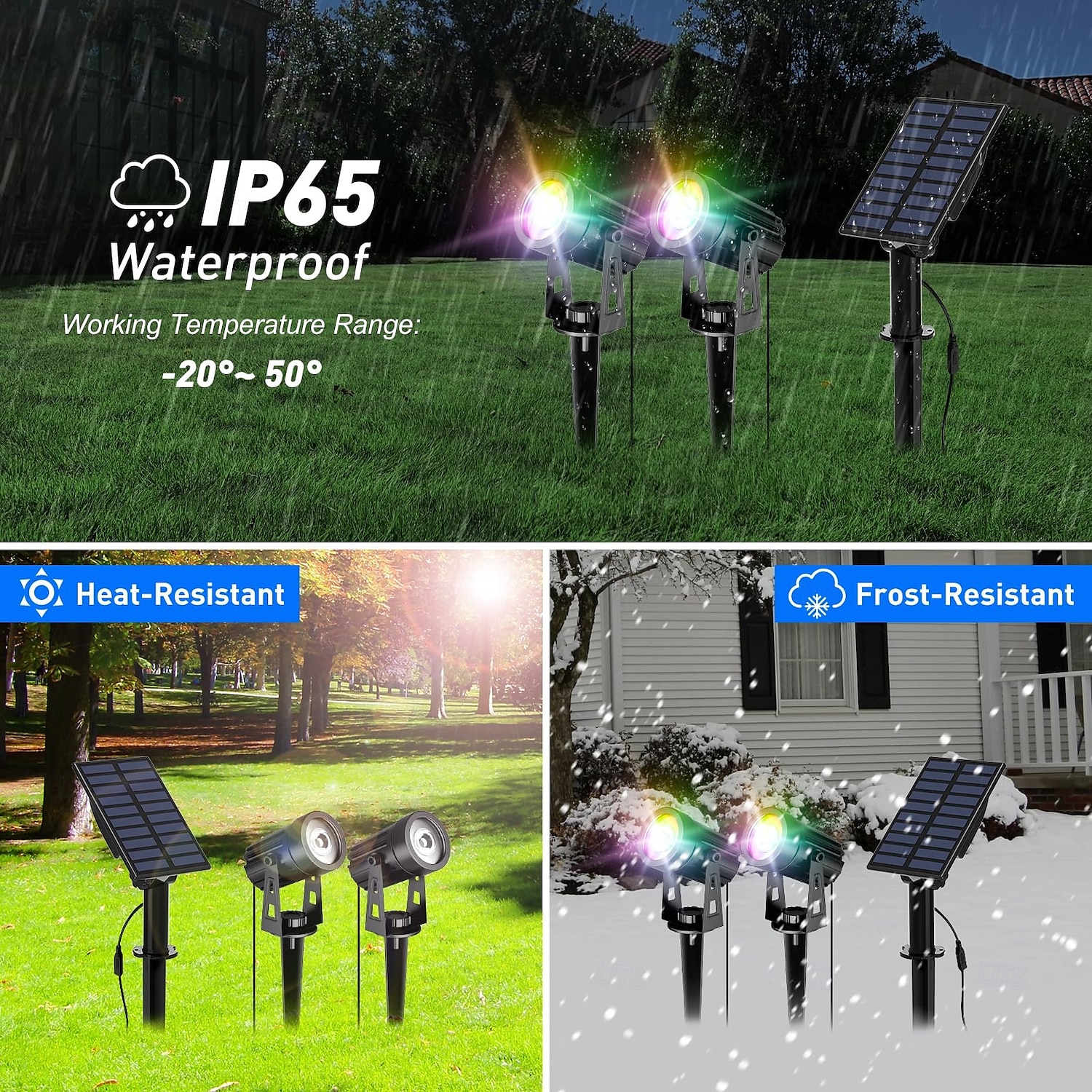 1pc 2-Head Outdoor Solar Waterproof Spotlight for Courtyard, Garden, Pond, Tree, Pathway and Lawn Lighting 2025 - $65.99 –P6