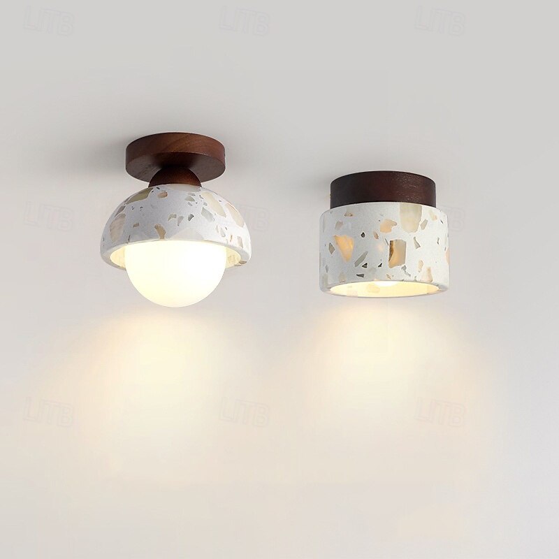 Stropní svítidlo do uličky ve stylu wabi-sabi bílé mramorové stropní svítidlo stropní lustr polozapuštěné stropní svítidlo 85-265v 2025 - $57.99 –P3