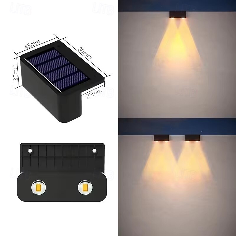 Lot de 4 lampes solaires pour clôture, applique murale extérieure, éclairage de jardin, allée, escalier, cour, patio, porche, décoration de cour de 2026 ? $28.99 –P4