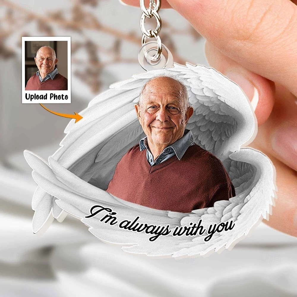 Personalized Acrylic Memorial Photo Keychain, Custom Keychain Sympathy Keepsake for Loss of Loved One,Butterfly Shaped Memorial Gifts Remembrance Decoration - Bereavement Condolences Gifts 2025 - $9.49 –P2