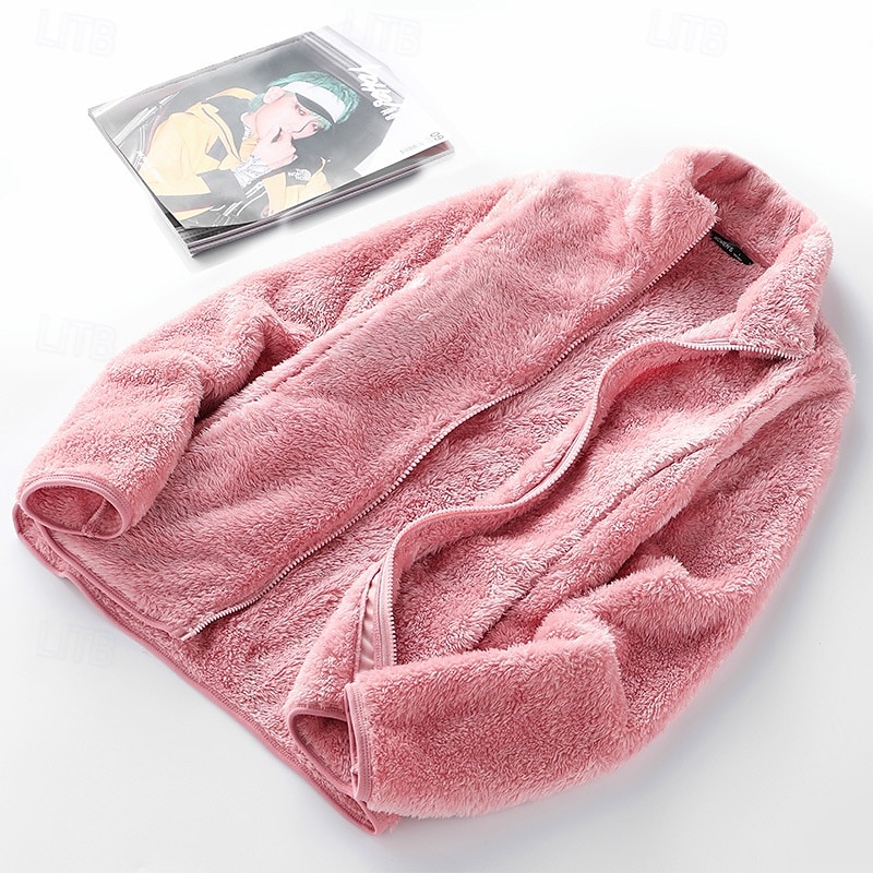 Mulheres Jaqueta de Trilha Inverno Ao ar livre Térmico / Quente A Prova de Vento Jaquetas em Velocino Jaqueta corta-vento Viajar Rosa Claro Preto Branco Rosa claro Cinzento Claro de 2025 por $25.99 –P2