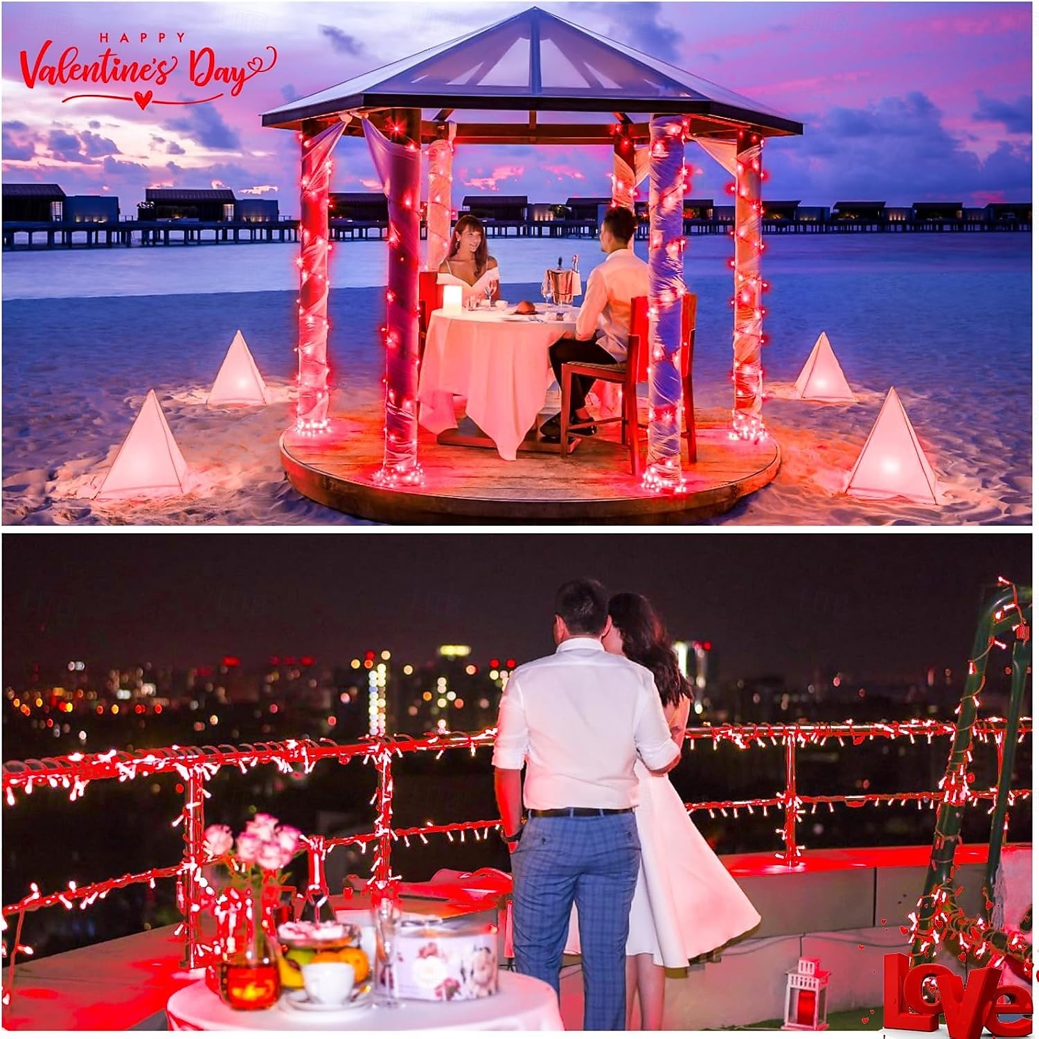 50m/100m Red & Pink LED String Lights, 400/800 LEDs EL 5mm Fairy Lights for Valentine's Day Holiday Party Décor 1 Set 2025 - $63.99 –P2