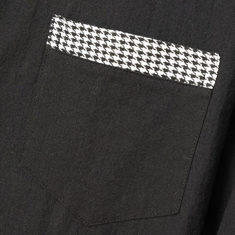 Herren Hemd Oberhemd Knopfhemd Farbblock Hochzeit Party Schwarz Weiß Rosa Orange Langarm Kargen Frühling & Herbst Bekleidung Patchwork 2025 - $26.99 –P9